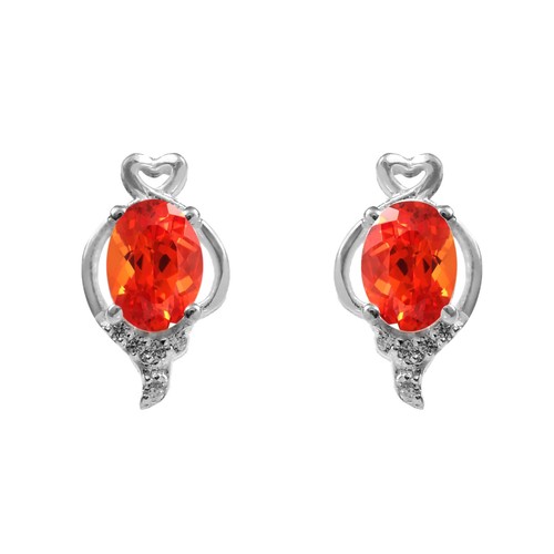 Orecchini zaffiro arancione - zaffiro,