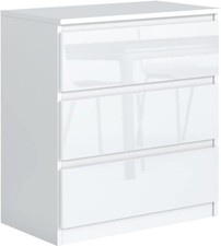 Cassettiera Lucida Bianca con