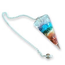 TENET - Pendolo pendolino  pietra dura radiestesia rabdomanzia ORGONITE 7 CHAKRA