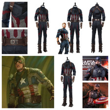 Costume Supereroe Avengers 3: Captain America Steven Rogers Cosplay Deluxe Battaglia