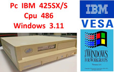 Pc Vintage IBM 425SX/S Intel 486 80486DX2 66MHz VESA ISO  Windows 3.11  Completo