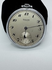 Vintage Baylor Swiss 17 Jewels Silver Tone Mechanical Pocket Watch Parts/Repair
