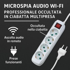 Microspia Audio Wi-Fi Professionale – Occultata in Ciabatta Multipresa