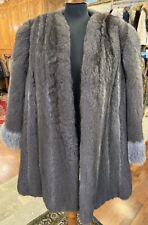 Giaccone Pelliccia Oversize Opossum Grigio Con Polsi In Volpe