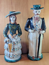 lumiere caltagirone statuine ceramica in coppia epoca 900