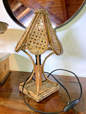 lampada da tavolo in vimini rattan bambù