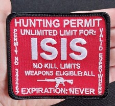 ROSSO Unlimited Limit ISIS permesso di caccia NO KILL LIMIT ricamato ferro su toppa