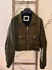 Giubbino/ giacca corta Donna/ragazza Bershka TG M VERDE MILITARE con cerniera