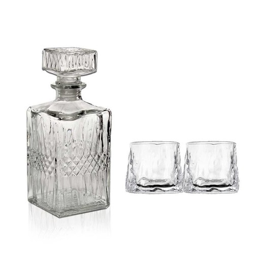Set bottiglia cubo vetro - set,