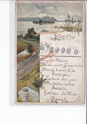 Litho menue card - menue, bayern