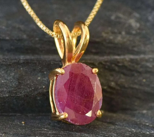Collana con rubini - , argento