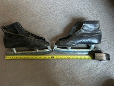 Pattini da ghiaccio AG Spalding & Bros Silver Wing misura 6-1/2 anni '30 '40 buone condizioni