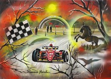 ROMANO MUSSOLINI OLIO SU TELA