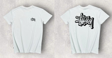 T-shirt bianca con logo Stussy