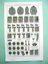 stampa antica MILITARIA uniformi gradi cappelli UNIFORMEN  tedesche GERMANY 1929