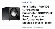 Polk Audio PSW108 10" Powered
