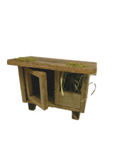 Conigliera in Legno con porta Apri/Chiudi Cm 3,5x6x5h Pollaio - Animali Presepe