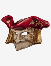 Bauta (da Parete) Maschera Veneziana Originale Artigianale Fatta A Venezia!