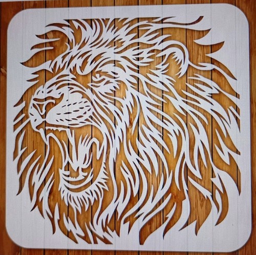 Grande leone ruggente stencil - ruggente,