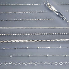 Collana vero argento sterling 925 catenina cordino/traccia 14-30" timbrata regalo donna