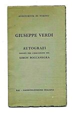 GIUSEPPE VERDI - AUTOGRAFI DELL'ARCHIVIO RICORDI - EDIZIONI RAI