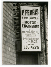 VINTAGE Cardiff UK foto P. FERRIS & SON ingegneri motore insegna auto Ferris Bros