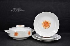 Servizio Piatti Da 12 Persone + Zuppiera Fiore Arancione Scherzer