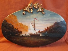 cimasa sovraporta in legno Cm 50x34. Dipinto Ad Olio (1)