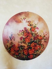 FERNANDA PALVARINI - Olio su tavola - 100cm diametro - Composizione Floreale