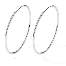 Orecchini Argento 925 Cerchio Largo 1.5  X 50 mm Donna/Ragazze