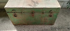 Baule Antico da Viaggio Forziere Cassapanca Anni 40 Vintage Verde