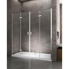 PORTA BOX DOCCIA A 4 ANTE CHIUSURA A LIBRO SOFFIETTO NICCHIA DA 110 A 190 CROMO 