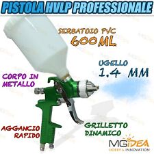 PISTOLA AEROGRAFA HVLP AEROGRAFIA PAINT IN ALLUMINIO SERBATOIO TAZZA 600 ML PVC