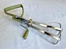 Sbattitore uova Ecko vintage anni 60, verde oliva, funziona bene, acciaio inox