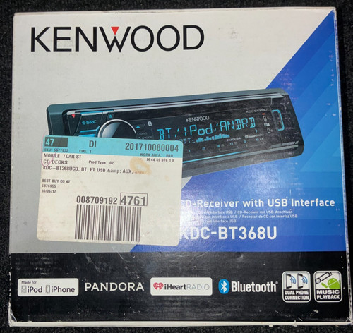 Kenwood kdc bt368u receiver - kenwood, cd