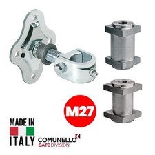 CARDINE A FASCETTA REGOLABILE M27 CON TRONCHETTO PER CANCELLI A BATTENTE 