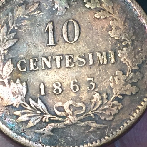 10 centesimi 1863 - 👑,
