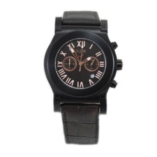 Orologio uomo O.I.W. cronografo total black con bandiera italiana