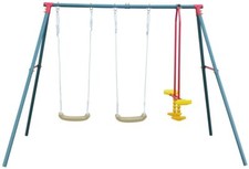 Altalena Multifunzione con due Seggiolini e un Dondolo 2.90x1.80x2M - Giocoland