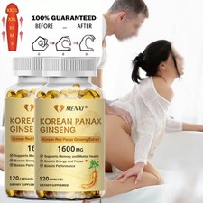 240 Capsule Miglior Estratto di Ginseng Panax Rosso Coreano 1600mg Extra Forza NON OGM