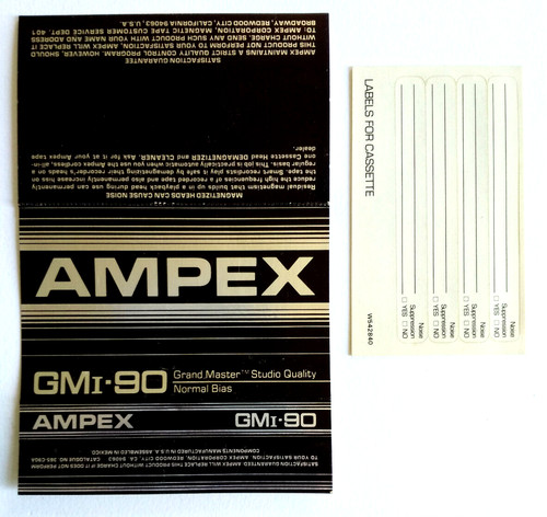 Copertina inlay ampex gmi - copertina, gmi-90