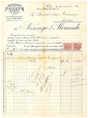 1929 asti piazza alfieri - v.,