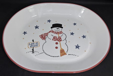 Corelle FROSTY MORN Pupazzo di Neve Servizio Natalizio Piatto 12 1/4" Lungo Made in USA