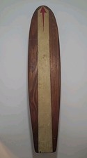 Skateboard vintage con ruote in metallo - senza marchio anni 60 ~ 25,75" striscia bianca