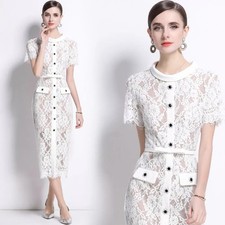 Abito Midi Beige Donna In