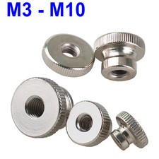 M3 - M10 Dadi Pollice Zigrinati Sottili/Alto Tipo Manopole Acciaio al Carbonio Dado