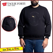 felpa uomo TAGLIE FORTI girocollo cotone felpato casual da 2xl a 10xl Maxfort