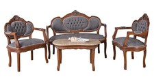 Set di sedute mobili barocchi divano barocco poltrona salotto antico 4 pezzi tavolino 