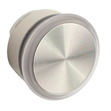 Interruttore Pulsante Ascensore Momentaneo 24V Anello LED Blu - Finitura Metallo Spazzolato