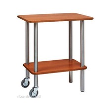 Carrello gueridon cm 70X50X78H 2 piani professionale wengé e metallo due ruote